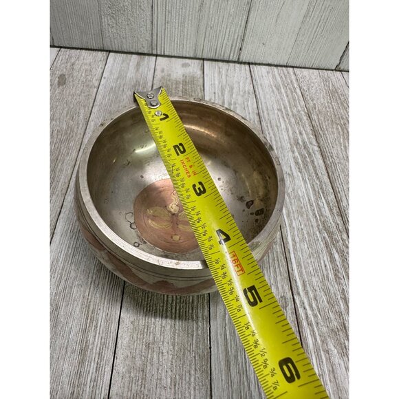 Vtg Nepal Tibetan Singing Bowl Only 4" Diameter 2.5" Tall Meditation Healing - Picture 8 of 11